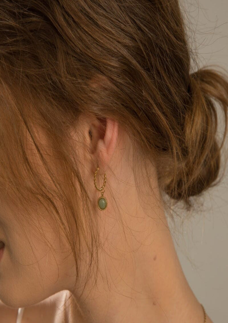 GENUINE GREEN STONE EARRINGS