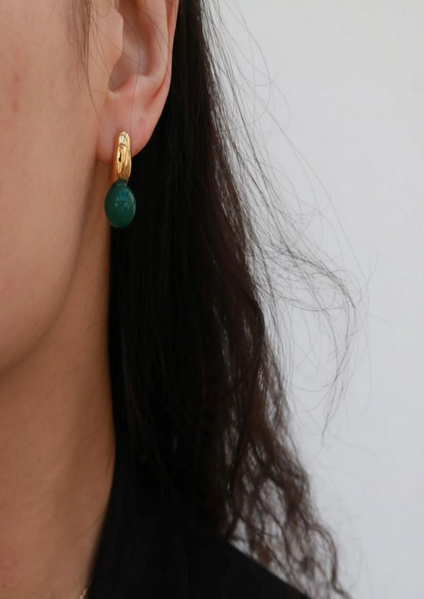 GREEN AGATE EARRINGS